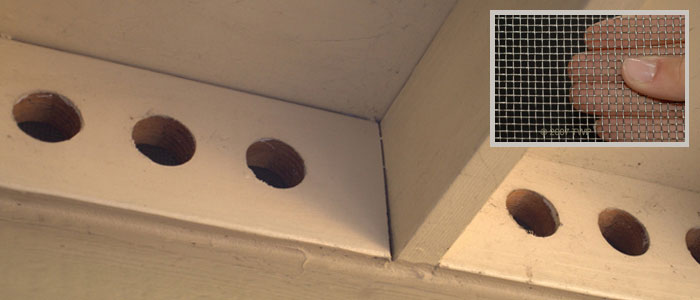 Bee proofing a large gap on a deck.